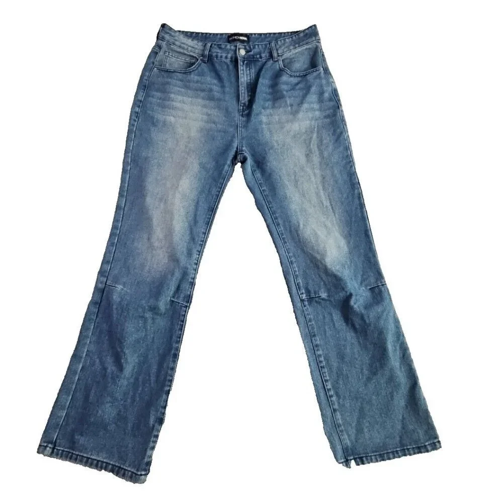 Fashion Nova Jeans Women's Size 14 (38x32) Med Wash Wide Leg Y2K Style YJDMY2K01